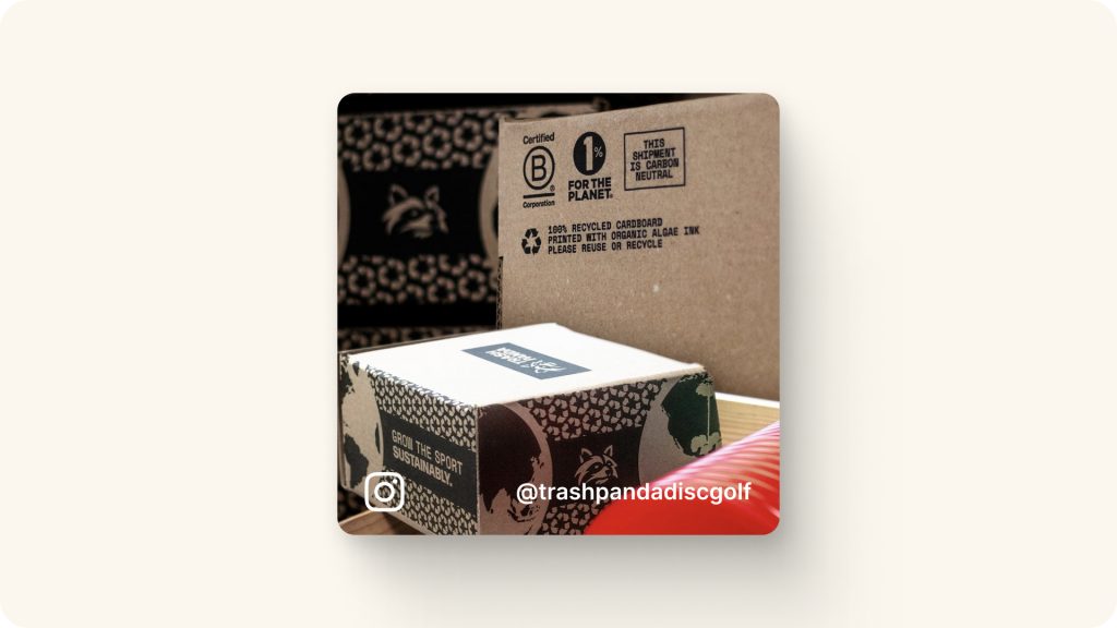 Trash panda brand using a recycled box