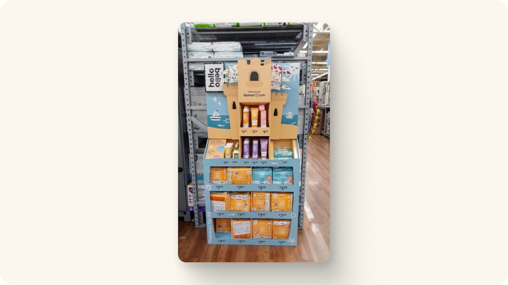 hello bello cardboard display