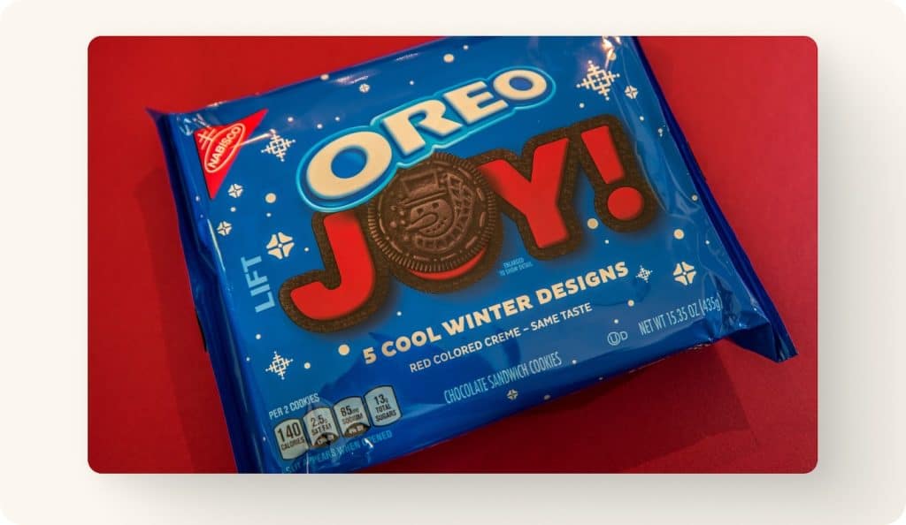 Seasonal packaging for oreo