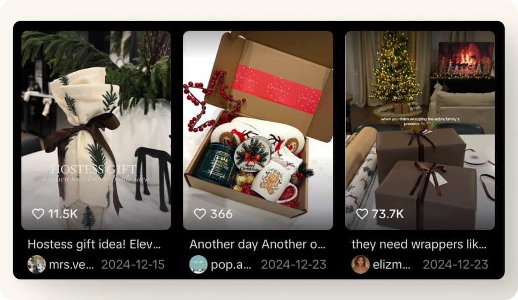 tiktok holiday packaging examples